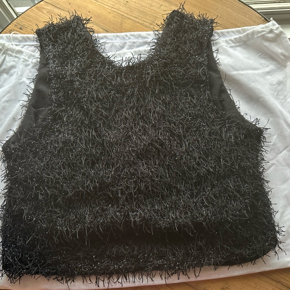 Anthropologie Current Air Textured Black Top